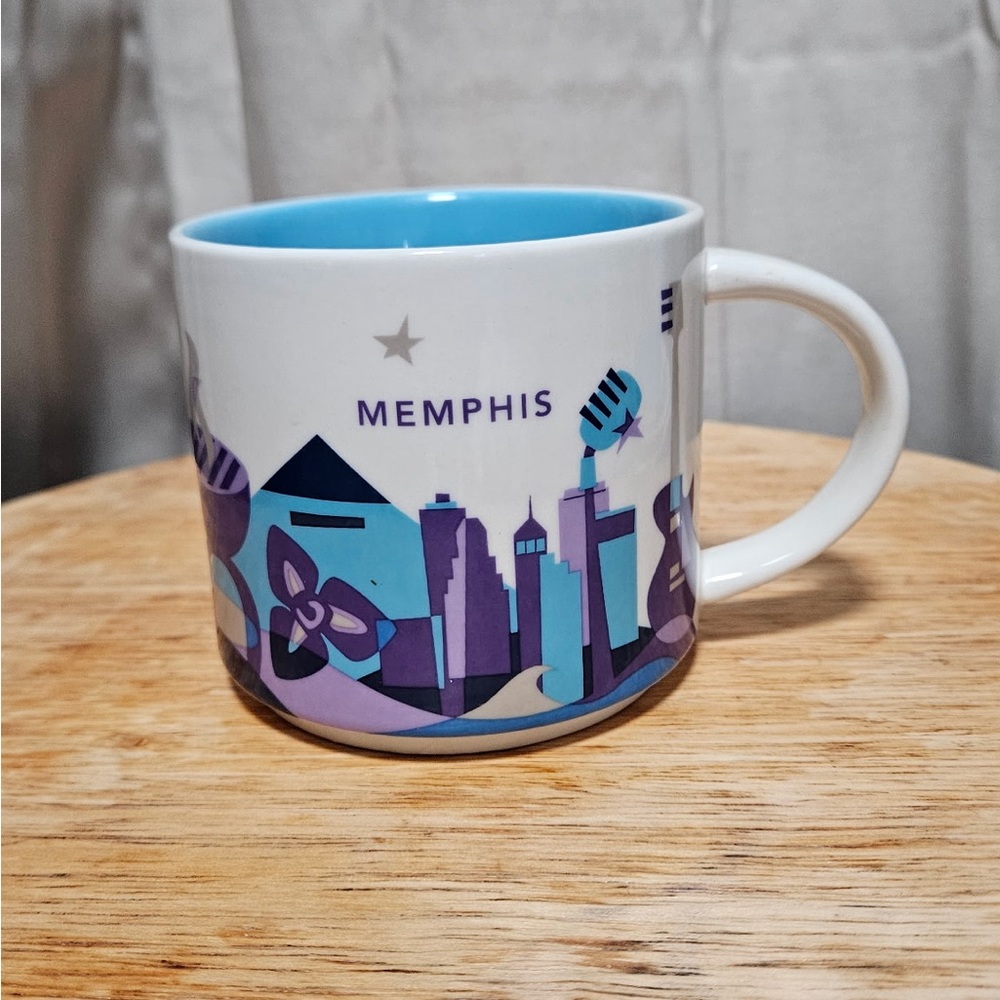Starbucks Memphis Skyline Retired Mug - White and  Purple  2013 You Are here
